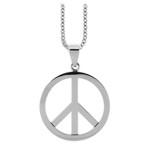 Shiny Steel Peace Symbol Pendant